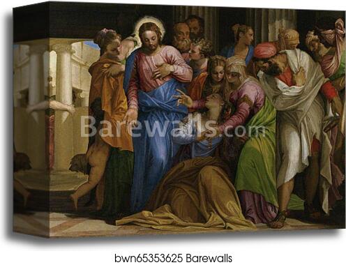 Christ Healing a Woman with an Issue of Blood by Paolo Veronese, Canvas Print