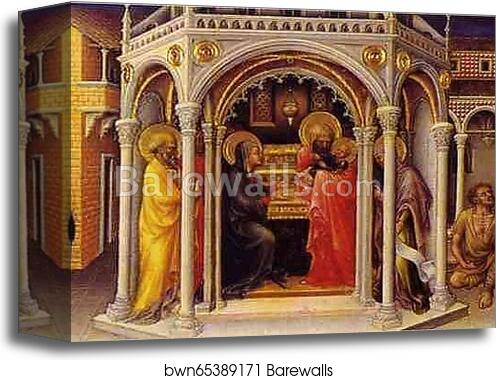 The Presentation at the Temple. From the predella of the alterpiece in the Strozzi Chapel at the Church of Santa Trinita in Florence by Gentile Da Fabriano, Canvas Print
