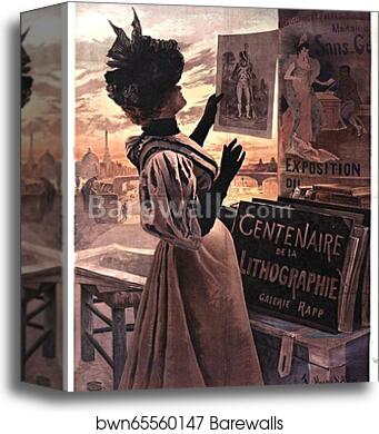 L'Exposition du "Centenaire de la Lithographie" by Hugo D'Alesi, Canvas Print