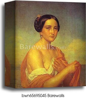 Portrait of an Italian Woman by Alexey Tyranov, Canvas Print