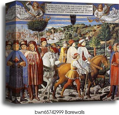 St. Augustine Departing for Milan by Benozzo Gozzoli, Canvas Print St. Augustine Departing for Milan by Benozzo Gozzoli, Canvas Print