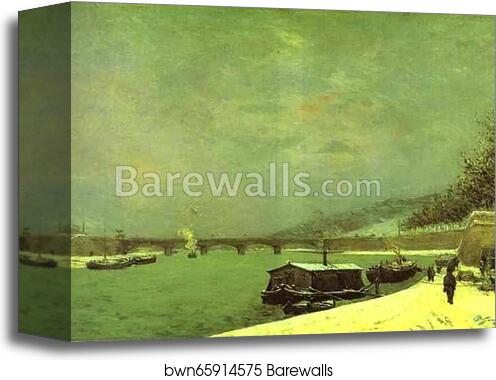 The Seine at the Pont d'Iena, Snowy Weather by Paul Gauguin, Canvas Print