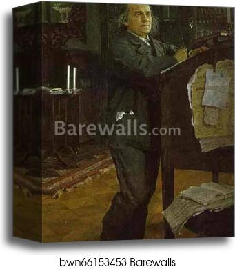 Portrait of the Composer Alexander Serov by Valentin Serov, Canvas Print