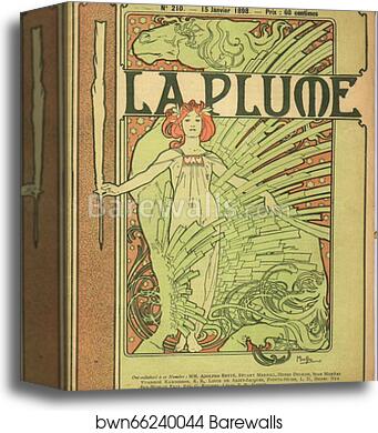 La Plume by Alphonse Mucha, Canvas Print