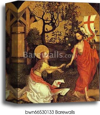 Noli me tangere. Detail by Martin Schongauer, Canvas Print