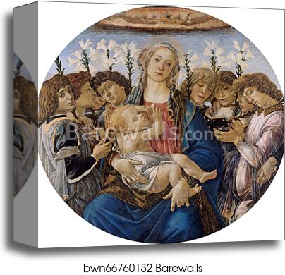 Mary with the Child and Singing Angels by Sandro Botticelli, Canvas Print