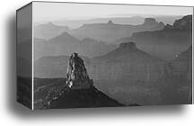 View with rock formation in foreground, "Grand Canyon National Park," Arizona.  Photographs of National Parks and Monuments, compiled 1941 - 1942, documenting the period ca. 1933 - 1942 by Ansel Adams (1902-1984), Canvas Print