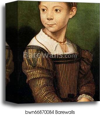 Portrait of Three Children. Detail by Sofonisba Anguissola, Canvas Print
