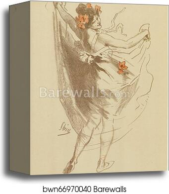 Original drawing for Les Maîtres de l’Affiche from issue 49, Dec. 1899 by Jules Chéret, Canvas Print Original drawing for Les Maîtres de l’Affiche from issue 49, Dec. 1899 by Jules Chéret, Canvas Print