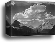 Tops of pine trees, snow covered, "In Glacier National Park," Montana.  Photographs of National Parks and Monuments, compiled 1941 - 1942, documenting the period ca. 1933 - 1942 by Ansel Adams (1902-1984), Canvas Print