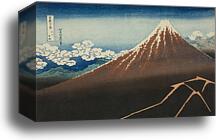Shower Below the Summit (Sanka hakuu), from the series Thirty-six Views of Mount Fuji (Fugaku sanjurokkei) by Katsushika Hokusai, Canvas Print