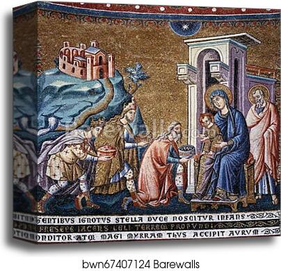 Adoration of the Kings by Pietro Cavallini, Canvas Print