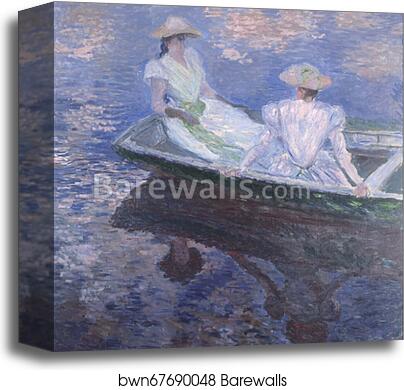 On the Boat by Claude Monet, Canvas Print