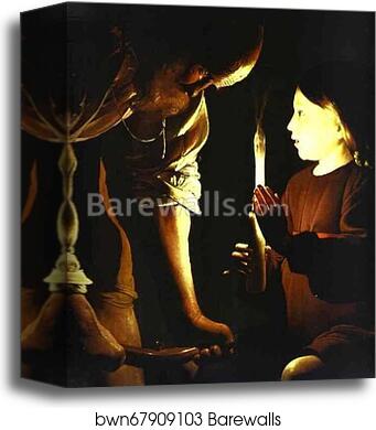 St. Joseph the Carpenter. Detail by Georges De La Tour, Canvas Print St. Joseph the Carpenter. Detail by Georges De La Tour, Canvas Print