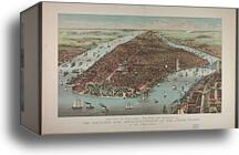City of New York - Showing the building of the Equitable Life Assurance Society of the United States: No. 120 Broadway by Currier & Ives, Canvas Print