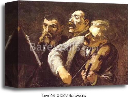 Three Amateur Musicians by Honoré Daumier, Canvas Print