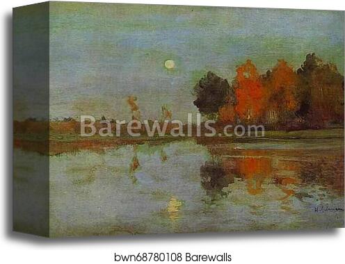 The Twilight. The Moon by Isaac Levitan, Canvas Print