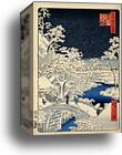 The Drum Bridge and Sunset Hill at Meguro by Utagawa Hiroshige, Canvas Print