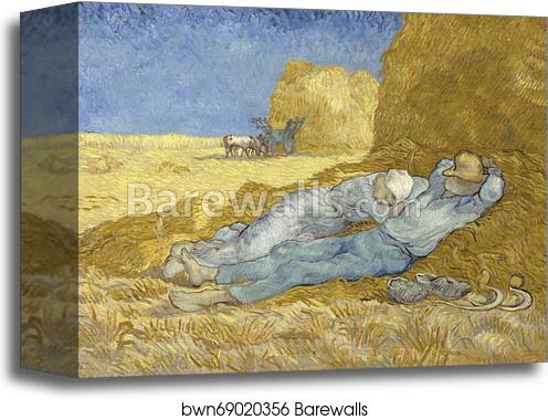 Noon – Rest from Work (after Millet) by Vincent Van Gogh, Canvas Print