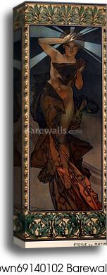 Morning Star by Alphonse Mucha, Canvas Print