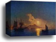 The Bay of Naples by Moonlight by Ivan Aivazovsky, Canvas Print