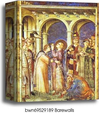 St. Martin is Dubbed a Knight by Simone Martini, Canvas Print