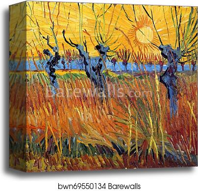 Willows at Sunset by Vincent Van Gogh, Canvas Print