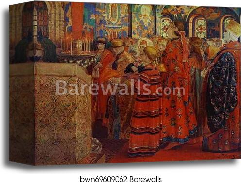 Russian Women of the XVII century in Church by Andrey Ryabushkin, Canvas Print Russian Women of the XVII century in Church by Andrey Ryabushkin, Canvas Print