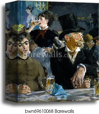 At the Café by Édouard Manet, Canvas Print