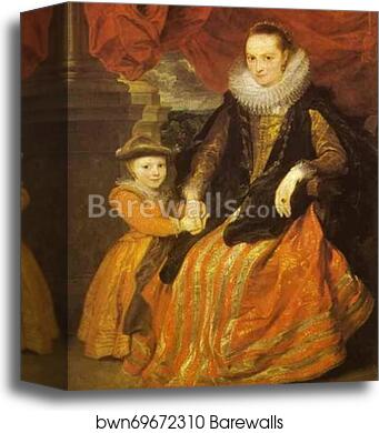 Portrait of Susanna Fourment and Her Daughter by Sir Anthony Van Dyck, Canvas Print