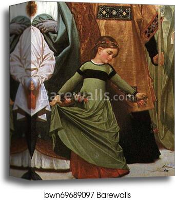 Cimabue's Celebrated Madonna is Carried in Procession through the Streets of Florence; in front of the Madonna, and Crowned with Laurels, walks CImabue Himself, with his Pupil Giotto; behind It Arnolfo Di Lapo, Gaddo Gaddi, Andrea Tafi, Niccola Pisano, Bu by Frederick Leighton, Canvas Print