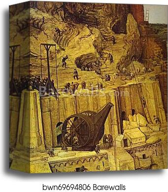 The Tower of Babel. Detail by Pieter Bruegel The Elder, Canvas Print The Tower of Babel. Detail by Pieter Bruegel The Elder, Canvas Print