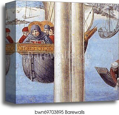 Death of St. Monica. Detail by Benozzo Gozzoli, Canvas Print