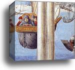 Death of St. Monica. Detail by Benozzo Gozzoli, Canvas Print