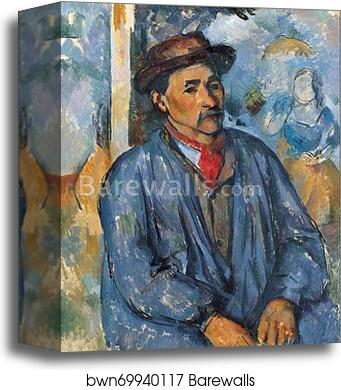 Man in a Blue Smock by Paul Cézanne, Canvas Print