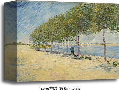 Along the Seine by Vincent Van Gogh, Canvas Print