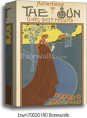 Le journal "The Sun", publié à New-York by Louis Rhead, Canvas Print Le journal "The Sun", publié à New-York by Louis Rhead, Canvas Print