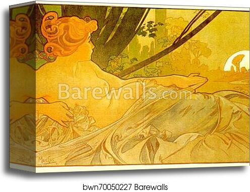 Dawn by Alphonse Mucha, Canvas Print