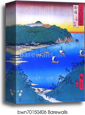 Bay at Kominato in Awa Province by Utagawa Hiroshige, Canvas Print