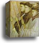 Death of St. Francis and Inspection of Stigmata. Detail by Giotto, Canvas Print