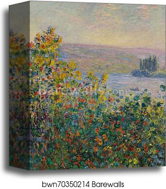 Flower Beds at Vétheuil by Claude Monet, Canvas Print