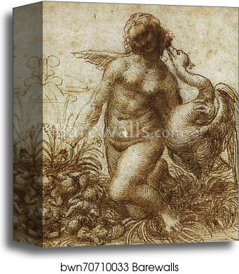 Study for the Kneeling Leda by Leonardo Da Vinci, Canvas Print