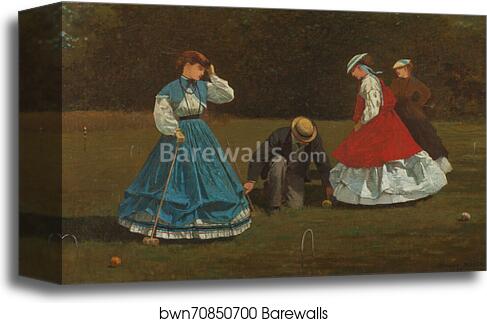Croquet Scene by Winslow Homer, Canvas Print