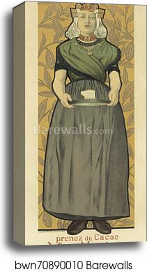 Cacao Van Houten by Adolphe Willette, Canvas Print