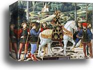 Procession of the Magus Melchior. Detail by Benozzo Gozzoli, Canvas Print