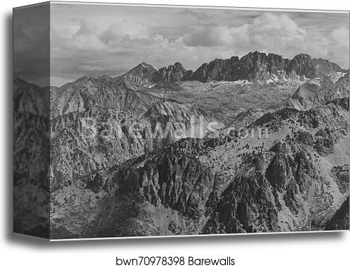 North Palisade from Windy Point, Kings River Canyon (Proposed as a national park), California, 1936.  Photographs of National Parks and Monuments, compiled 1941 - 1942, documenting the period ca. 1933 - 1942 by Ansel Adams (1902-1984), Canvas Print