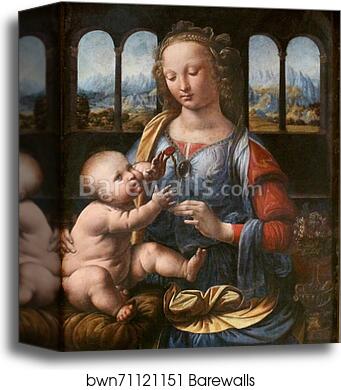 Madonna of the Carnation by Leonardo Da Vinci, Canvas Print
