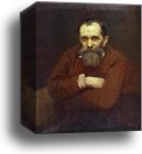 Portrait of the Artist Vasily Perov by Ivan Kramskoy, Canvas Print