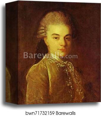Portrait of A. M. Rimskiy-Korsakov by Fedor Rokotov, Canvas Print