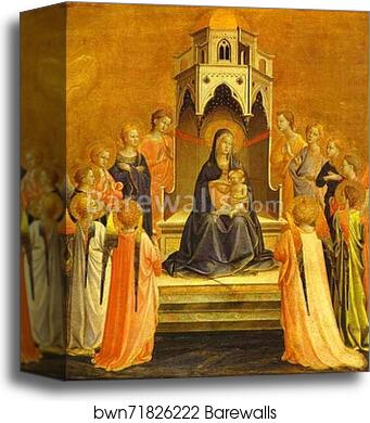 Madonna Surrounded by Angels by Fra Angelico, Canvas Print